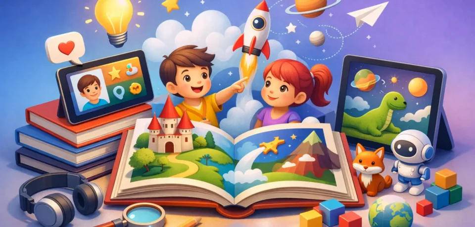Children exploring learning through imagination.