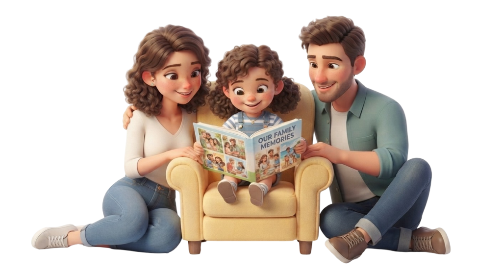 Family memory storybook created with Maple-Kids