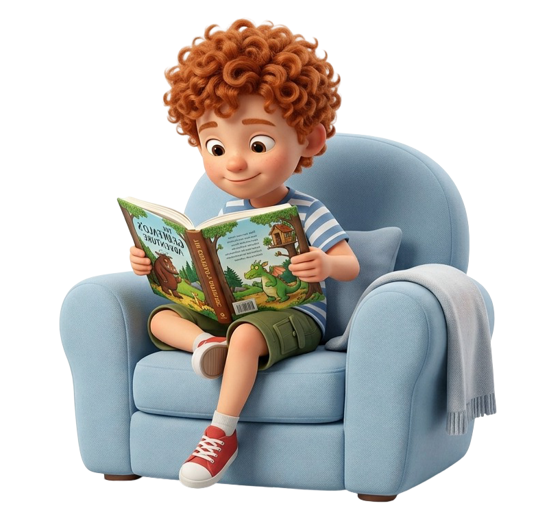 Child reading a custom storybook made just for them