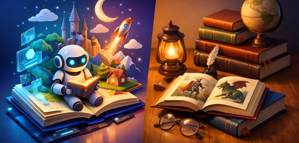 Robot reading versus classic books