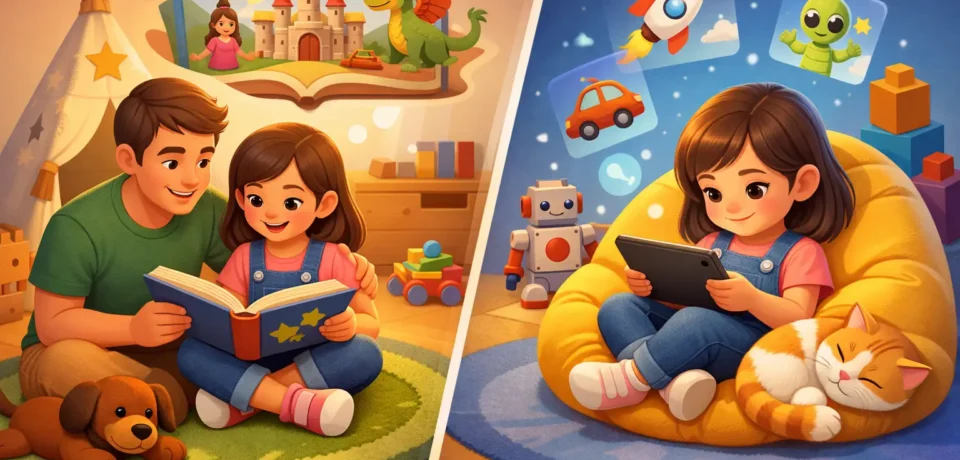 Screen Free Stories vs Tablets for Young Kids